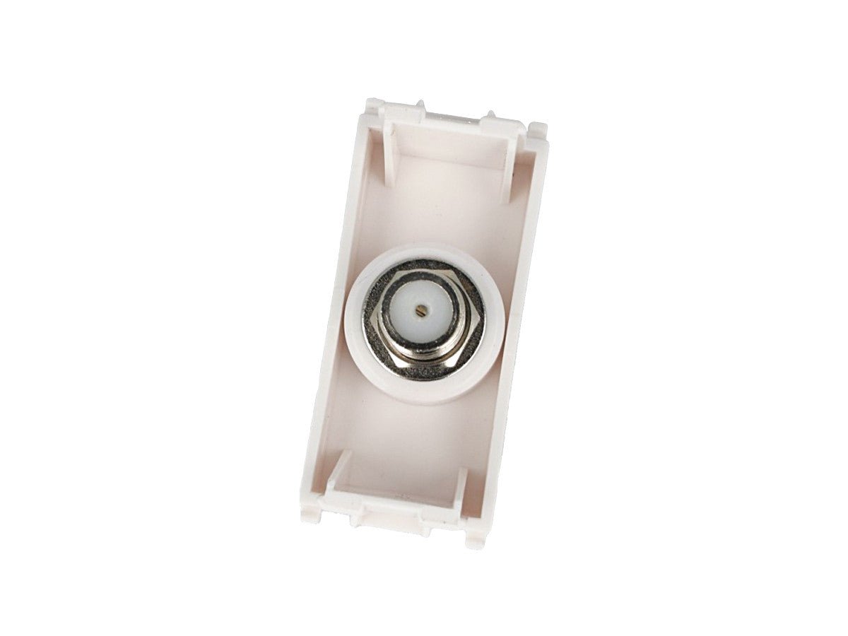 Presa TV SAT tipo F femmina compatibile con Vimar Arke - Bianco - modulo da incasso per supporto e placca compatibile