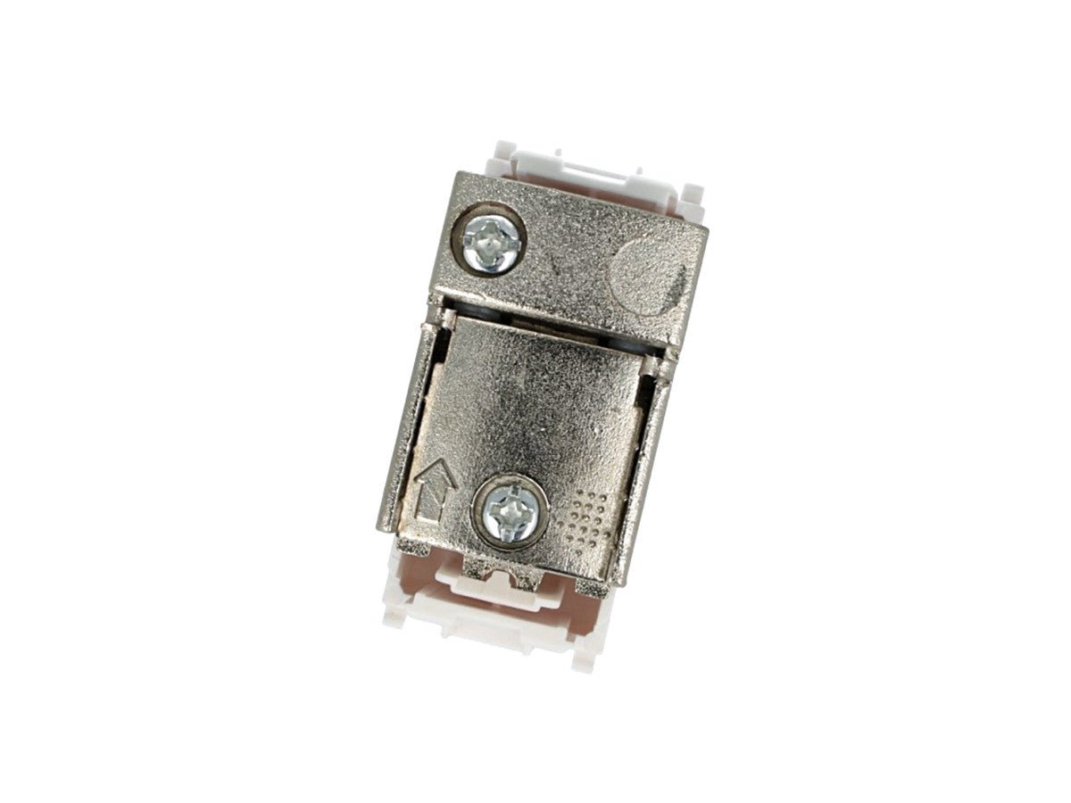 Presa TV terminale maschio compatibile con Vimar Plana - Bianco - modulo da incasso per supporto e placca compatibile