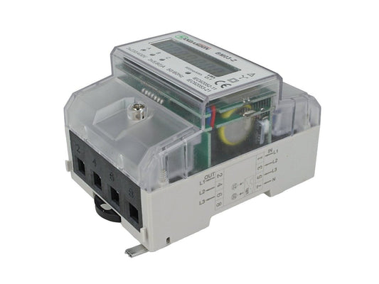 Contatore energia trifase con memoria 3x5(80)A 400V - 4 moduli DIN