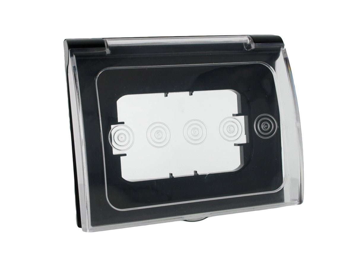Custodia universale IP44 3 moduli con sportello per placca e frutti da incasso