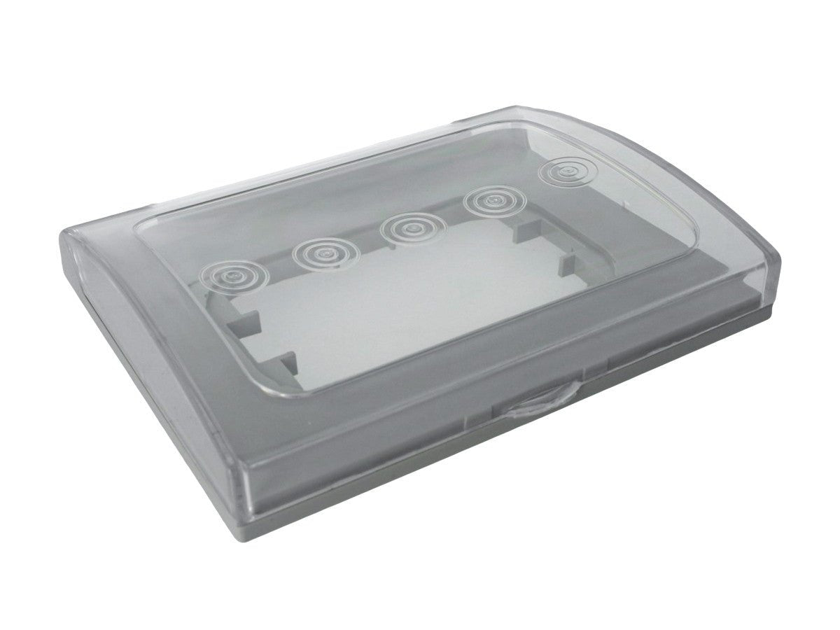 Custodia universale IP44 3 moduli con sportello per placca e frutti da incasso