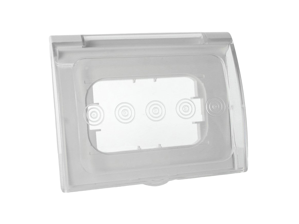 Custodia universale IP44 3 moduli con sportello per placca e frutti da incasso