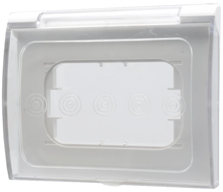 Custodia universale IP44 3 moduli con sportello per placca e frutti da incasso