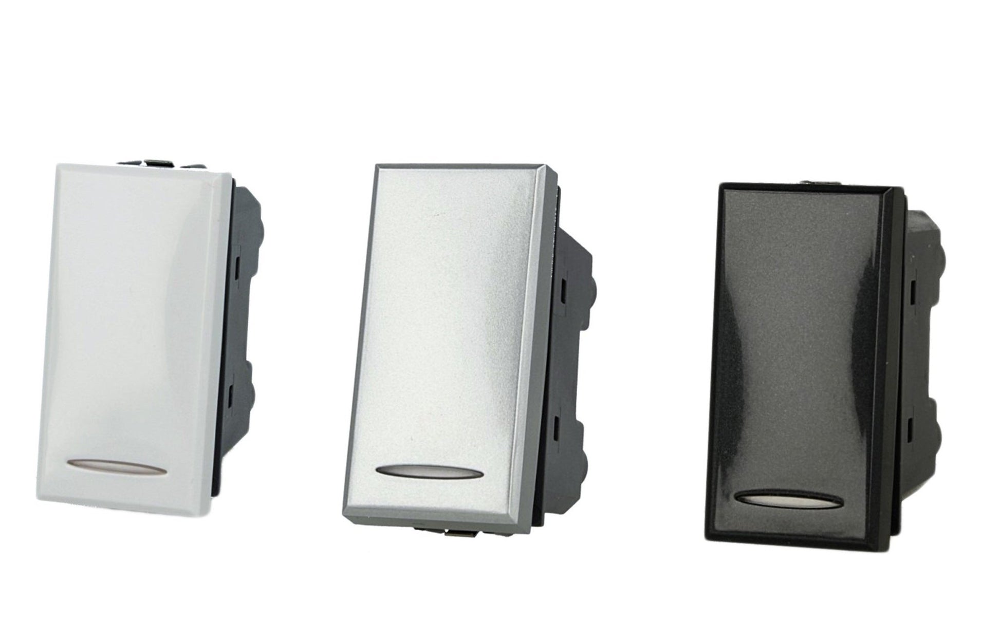 Deviatore unipolare 1P 16A compatibile con BTicino Axolute - modulo da incasso per supporto e placca compatibile