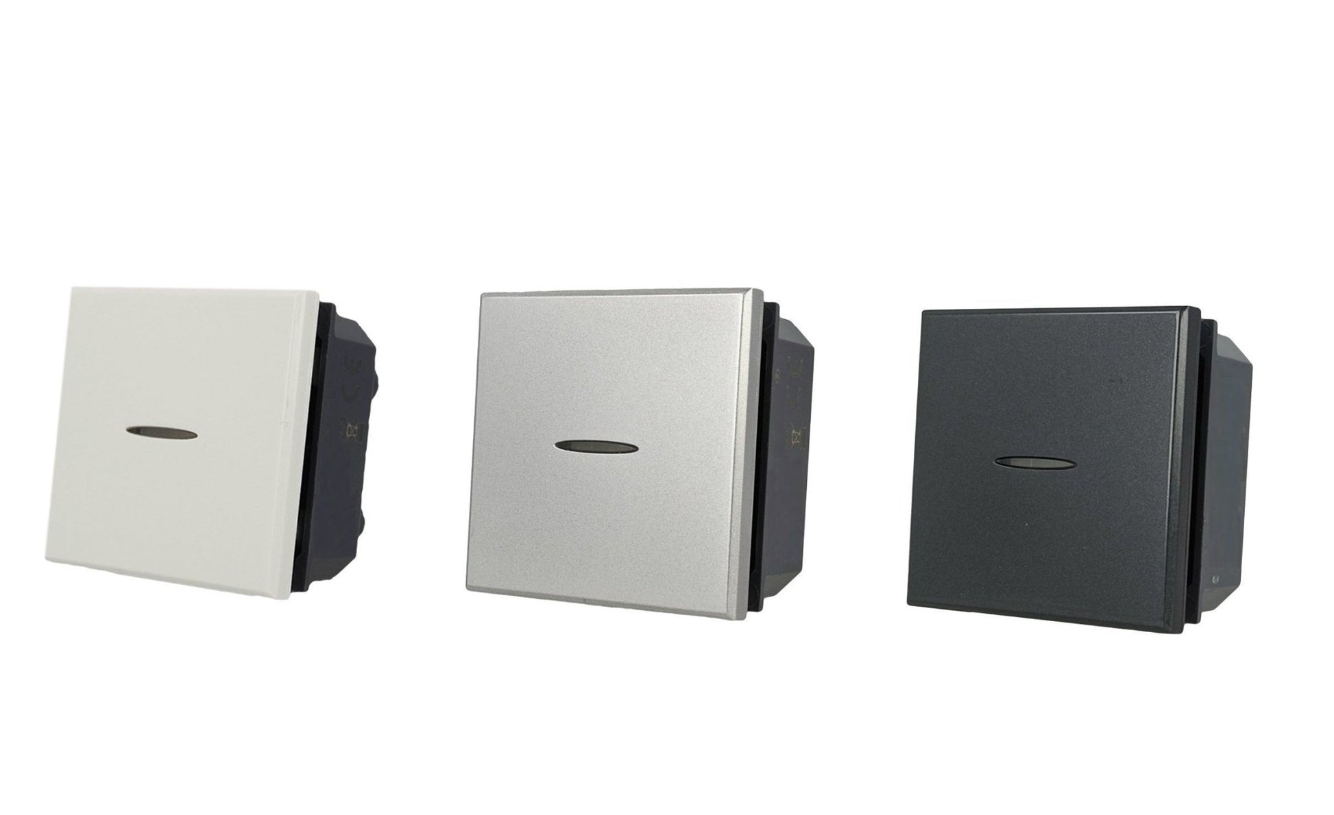 Deviatore assiale 2 moduli 1P compatibile con BTicino Axolute - modulo da incasso per supporto e placca compatibile