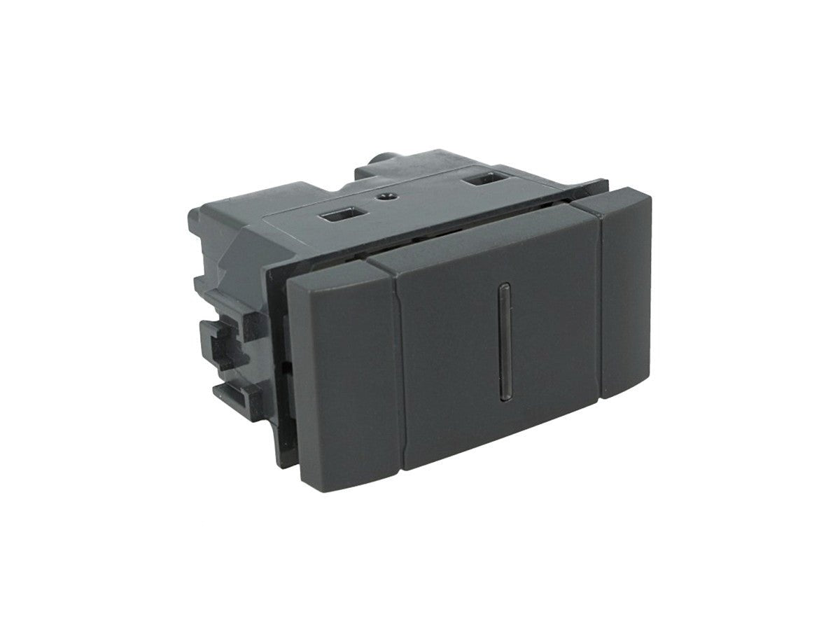 Deviatore assiale 1P 10A compatibile con BTicino Living Light e Living International - modulo da incasso per supporto e placca compatibile