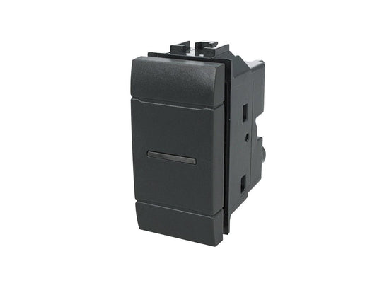 Deviatore assiale 1P 10A compatibile con BTicino Living Light e Living International - modulo da incasso per supporto e placca compatibile