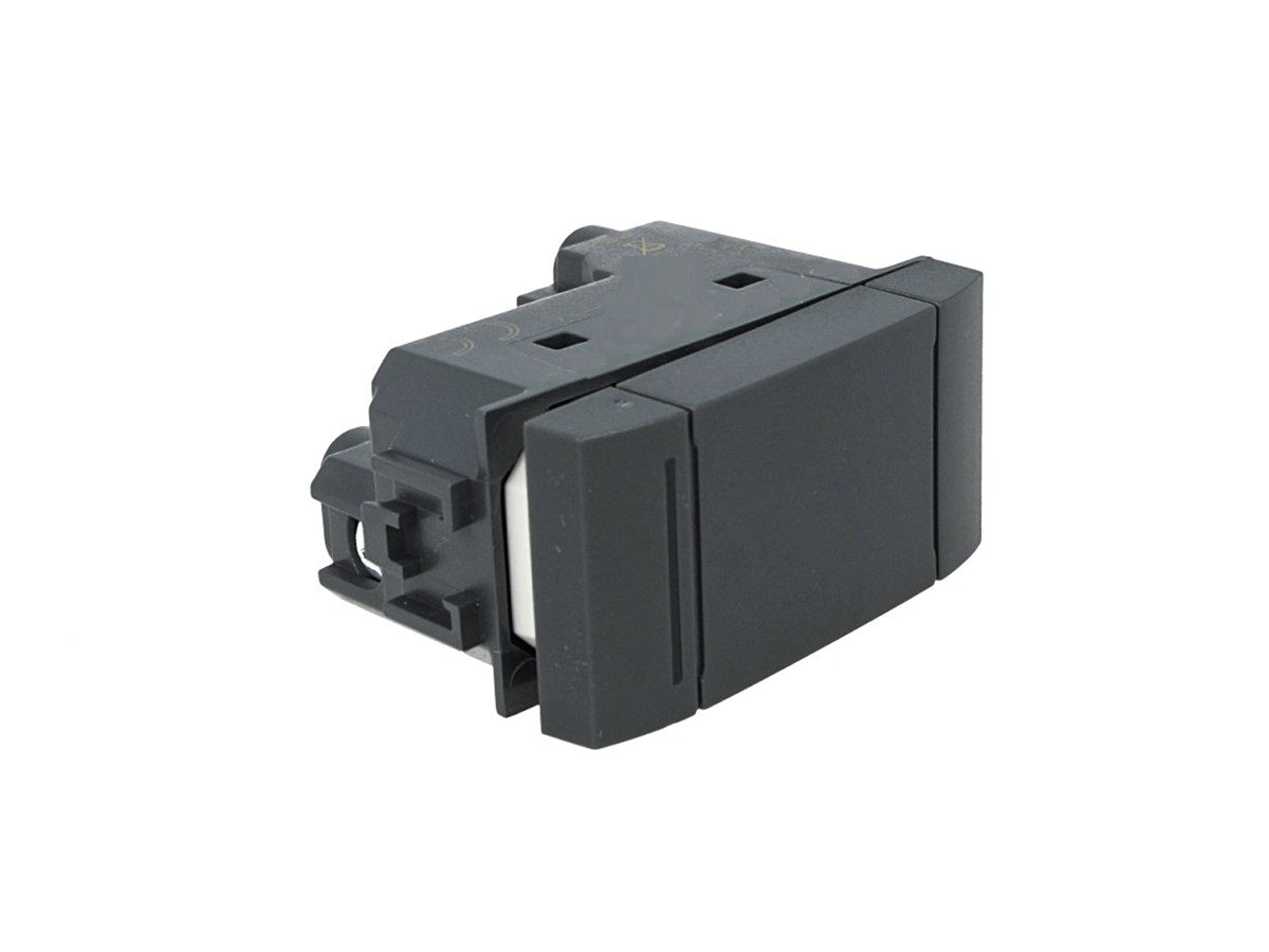 Deviatore unipolare 1P 16A 250V compatibile con BTicino Living Light e Living International - modulo da incasso per supporto e placca compatibile