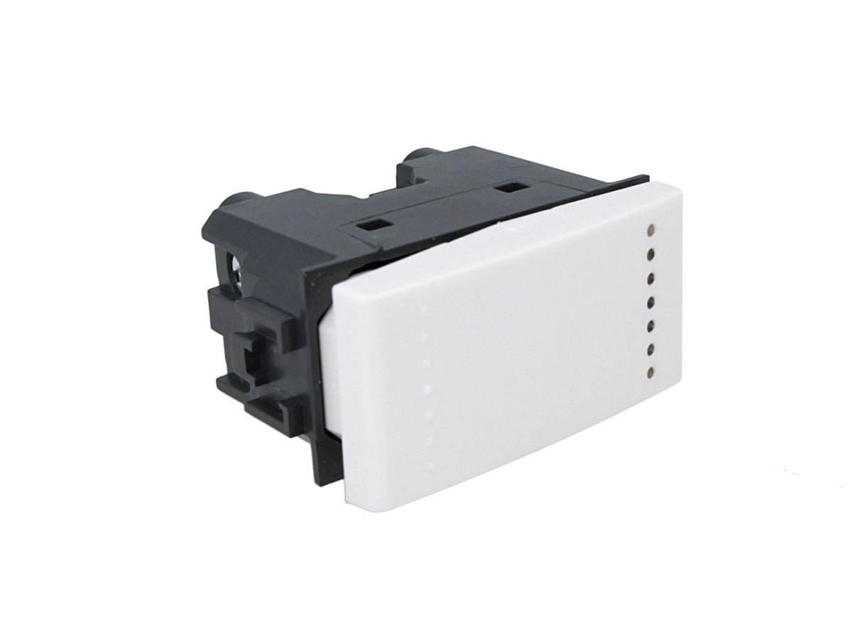 Deviatore unipolare 1P 16A 250V compatibile con BTicino Living Light e Living International - modulo da incasso per supporto e placca compatibile