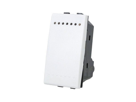 Deviatore unipolare 1P 16A 250V compatibile con BTicino Living Light e Living International - modulo da incasso per supporto e placca compatibile