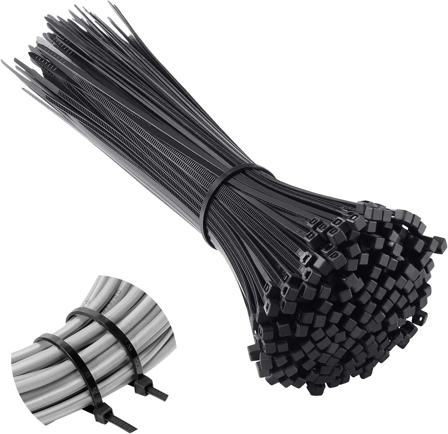100 Fascette in plastica per cablaggio elettrico - nere o bianche