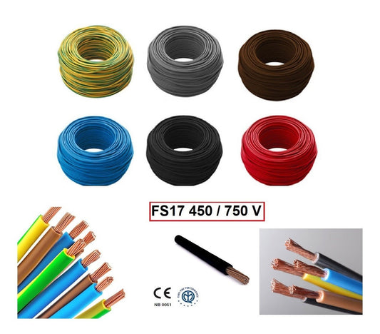 Cavo elettrico FS17 CPR ex N07V-K unipolare 450/750V - Cordina rame flessibile per impianti civili e industriali
