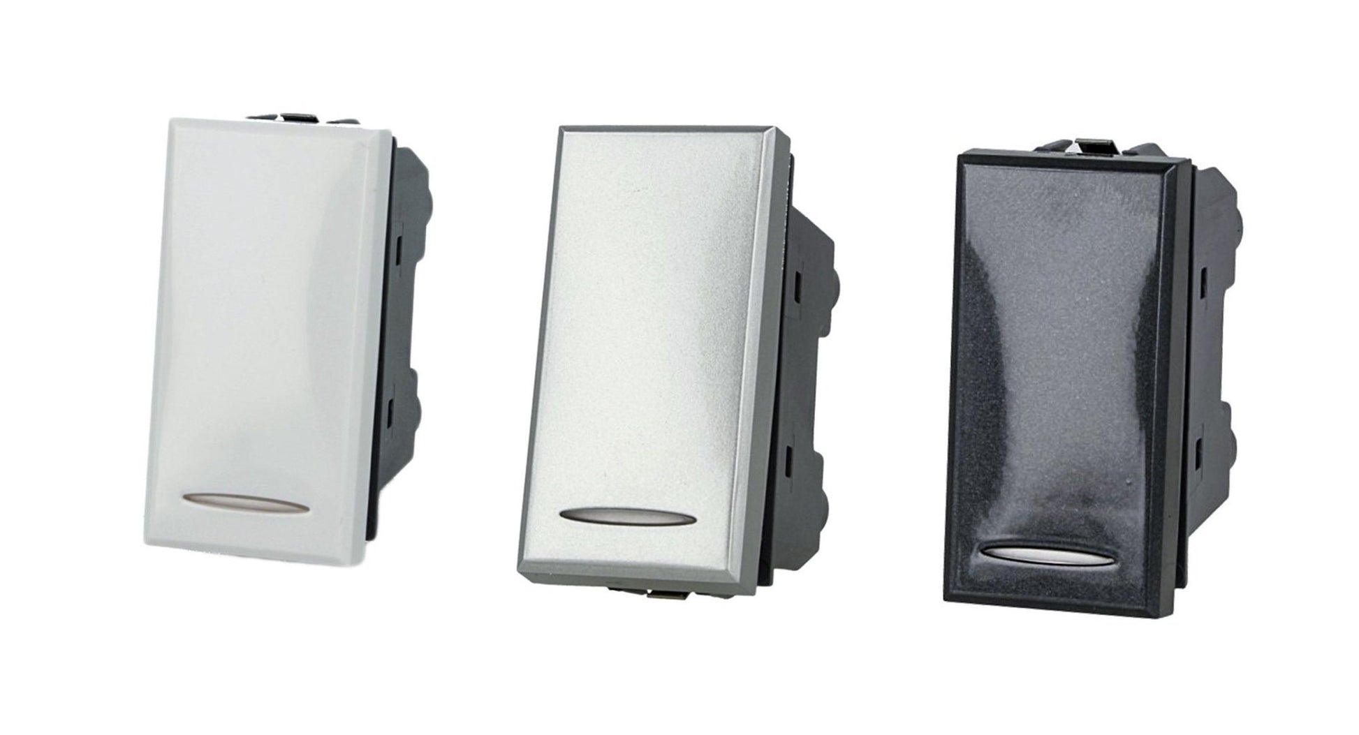 Interruttore unipolare 1P 16A compatibile con BTicino Axolute - modulo da incasso per supporto e placca compatibile