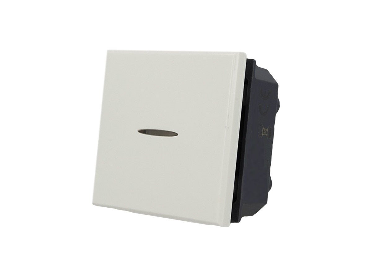 Interruttore assiale 2 moduli 1P 16A compatibile con BTicino Axolute - modulo da incasso per supporto e placca compatibile
