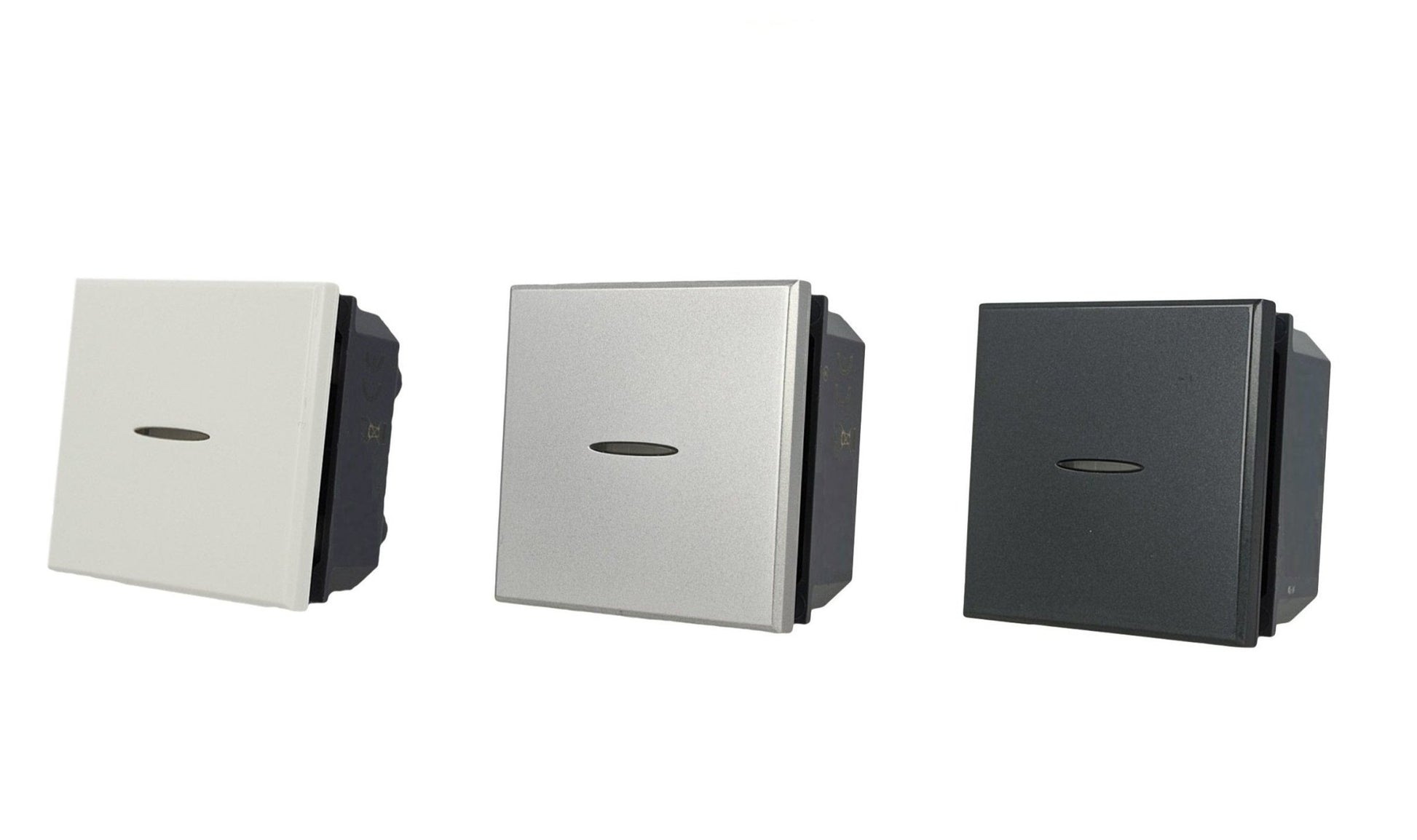 Interruttore assiale 2 moduli 1P 16A compatibile con BTicino Axolute - modulo da incasso per supporto e placca compatibile