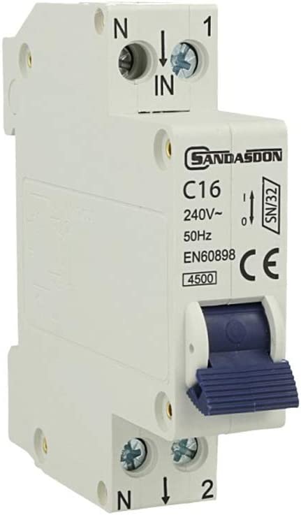 Interruttore magnetotermico 1P 16A curva C16 - 1 modulo DIN per quadro elettrico