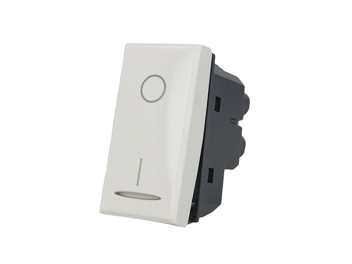 Interruttore bipolare 2P 16A 0-1 compatibile con BTicino Axolute - modulo da incasso per supporto e placca compatibile