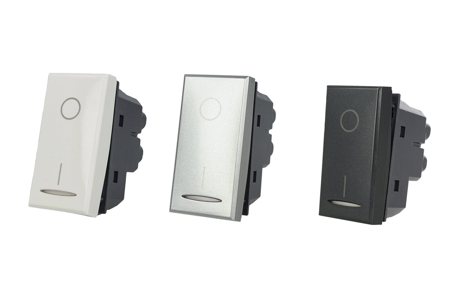 Interruttore bipolare 2P 16A 0-1 compatibile con BTicino Axolute - modulo da incasso per supporto e placca compatibile