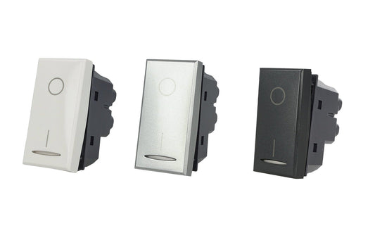 Interruttore bipolare 2P 16A 0-1 compatibile con BTicino Axolute - modulo da incasso per supporto e placca compatibile