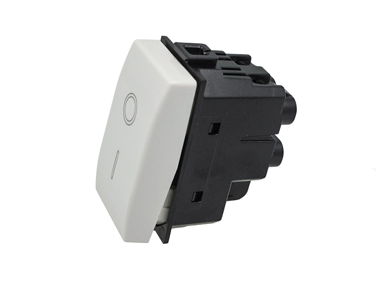 Interruttore bipolare 2P 16A 0-1 compatibile con BTicino Matix - modulo da incasso per supporto e placca compatibile