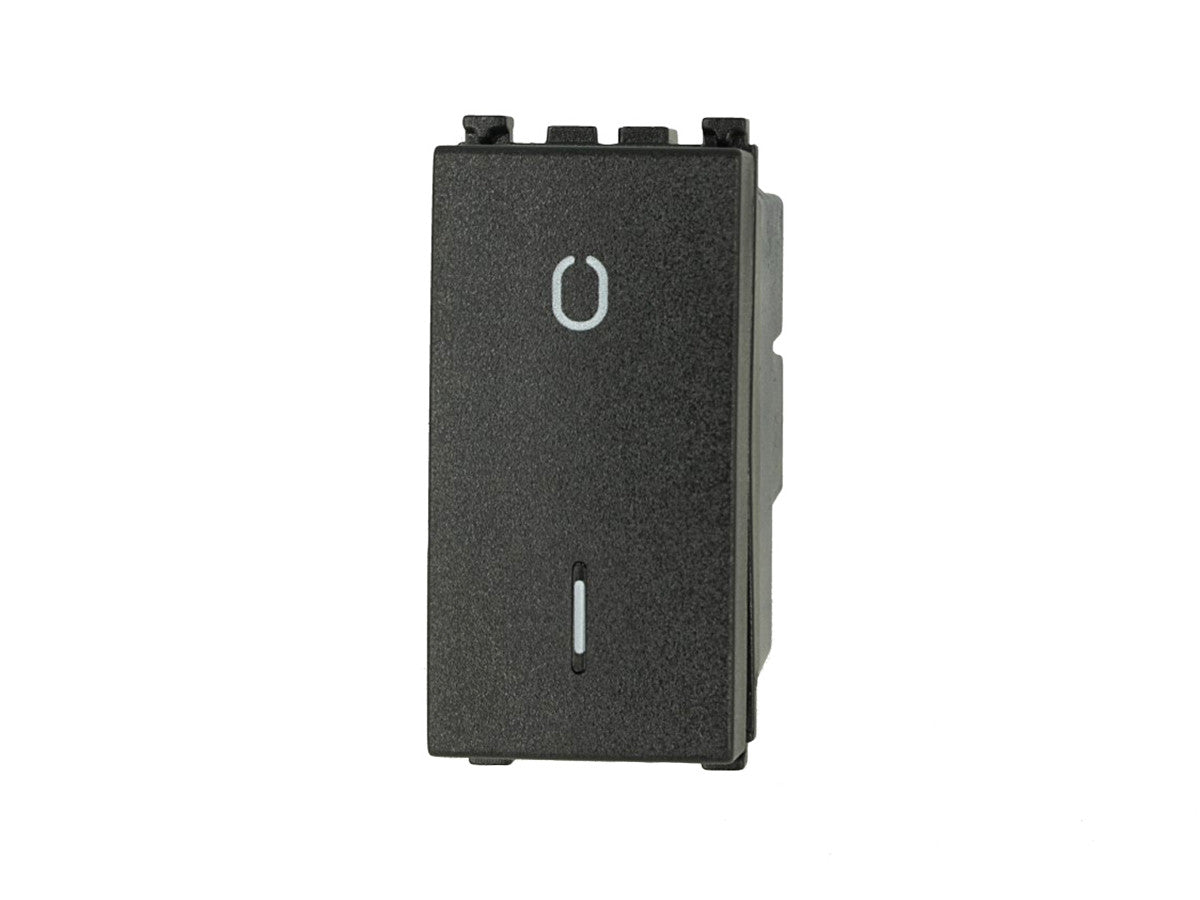 Interruttore bipolare 2P 16A 0-1 nero compatibile con Vimar Arke