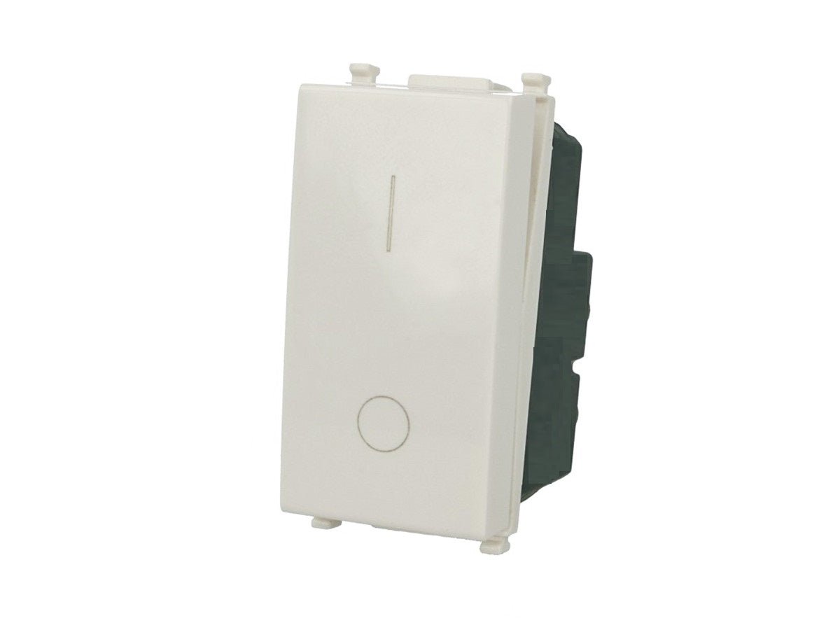 Interruttore bipolare 2P 16A 0-1 compatibile con Vimar Plana - modulo da incasso per supporto e placca compatibile