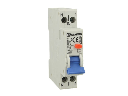 Interruttore magnetotermico differenziale 1P+N 32A C16 tipo AC - 1 modulo DIN
