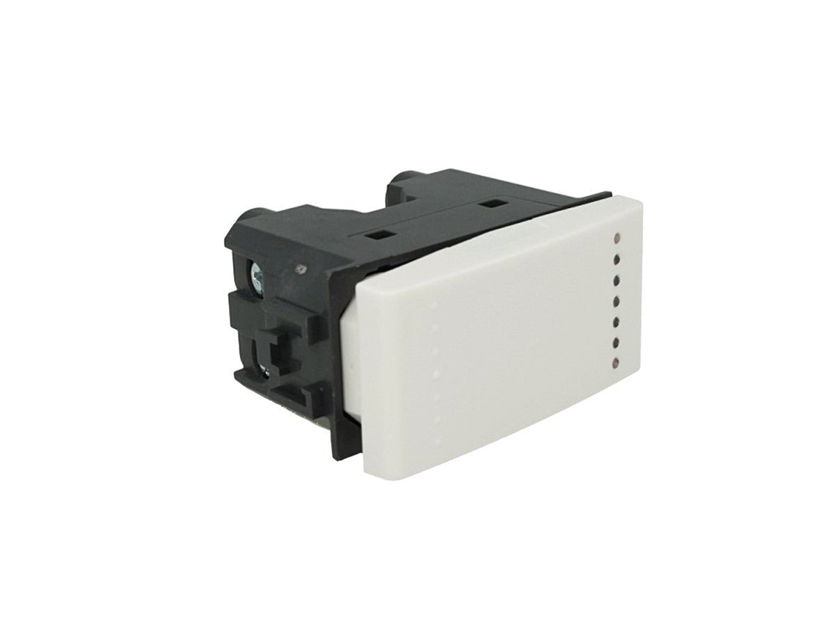 Interruttore unipolare 1P 16A compatibile con BTicino Living Light e Living International - modulo da incasso per supporto e placca compatibile