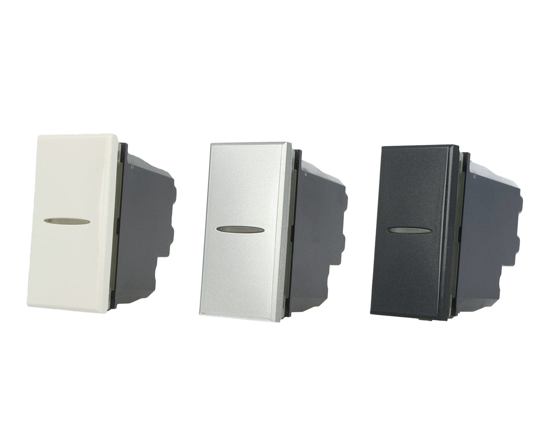 Invertitore assiale 1P compatibile con BTicino Axolute - modulo da incasso per supporto e placca compatibile