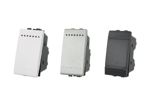 Invertitore unipolare 1P compatibile con BTicino Living Light e Living International - modulo da incasso per supporto e placca compatibile