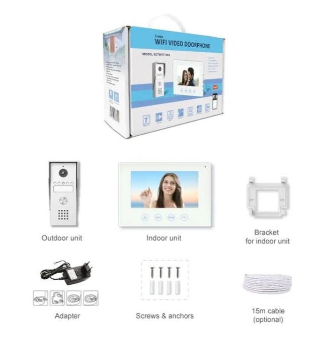 Kit videocitofono Wi-Fi 2 fili con monitor touch 7 pollici e app Tuya