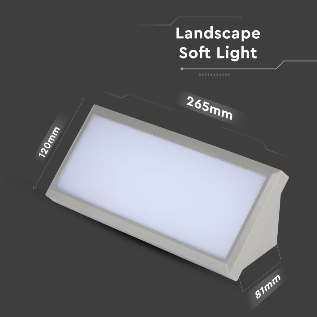 Applique angolare da esterno a incasso 12W IP65 grigio chiaro