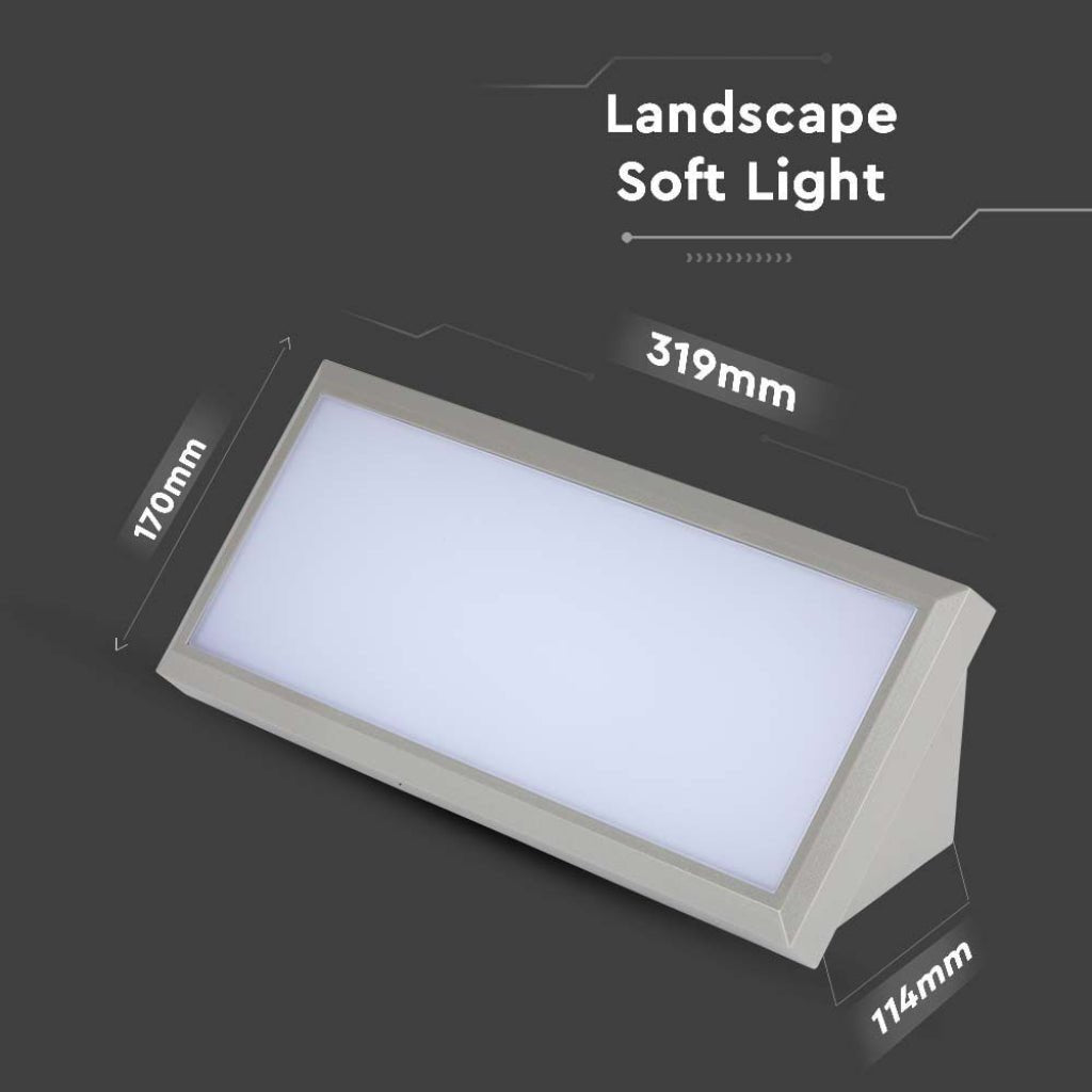 Applique angolare da esterno a incasso 20W IP65 grigio chiaro