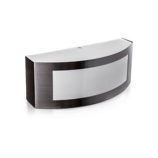 Applique arrotondata da esterno IP44 grigia con portalampada E27