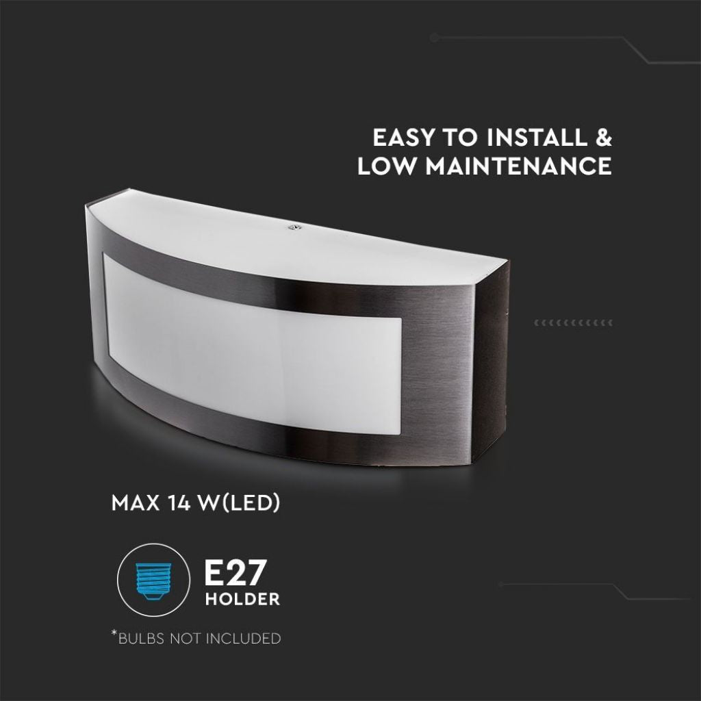 Applique arrotondata da esterno IP44 grigia con portalampada E27