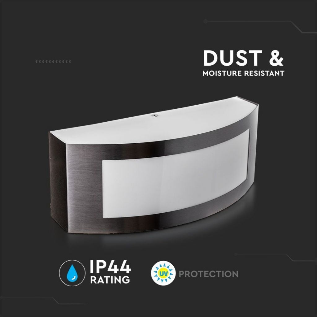Applique arrotondata da esterno IP44 grigia con portalampada E27