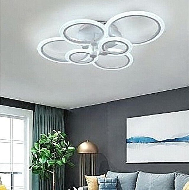 Plafoniera LED da soffitto 51W 6 cerchi CCT - luce calda naturale fredda selezionabile