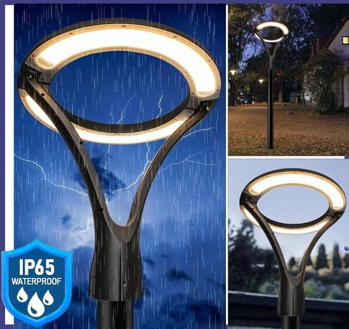 Lampione LED circolare 100W da giardino e da esterno - luce calda o naturale