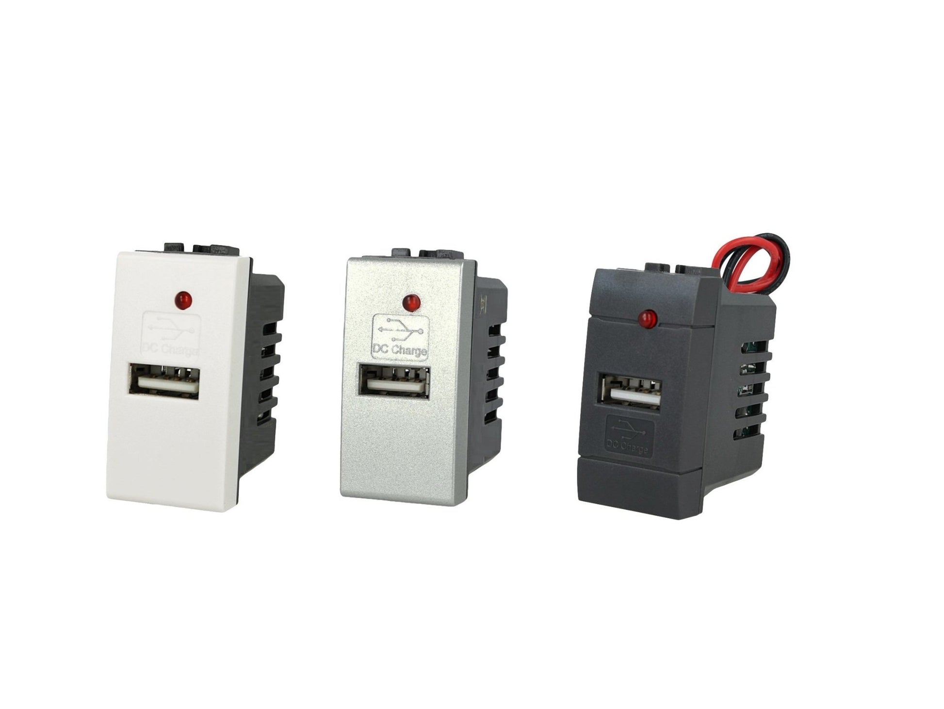 Modulo caricatore singolo USB Type-A compatibile con BTicino Living Light e Living International