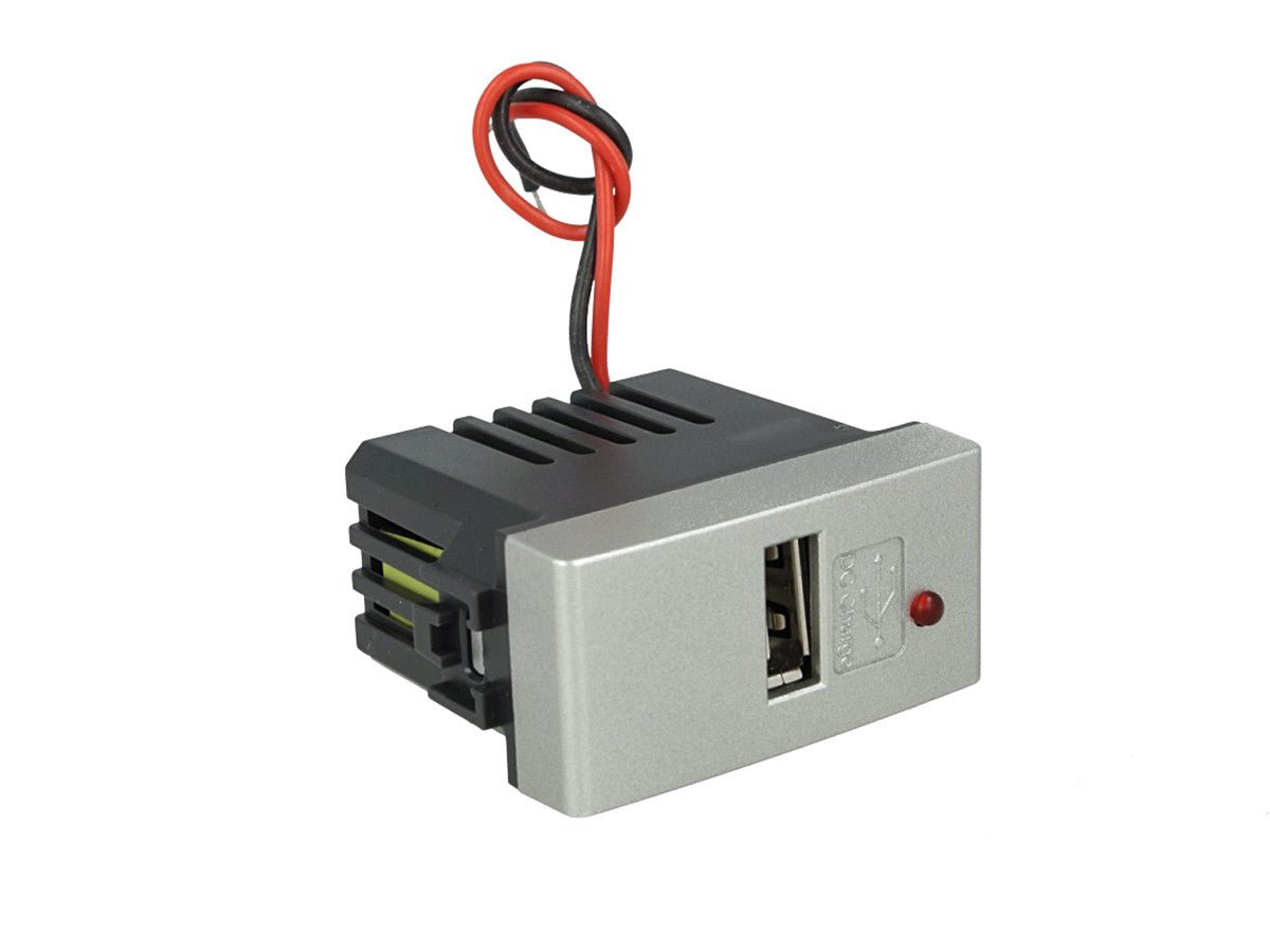 Modulo caricatore singolo USB Type-A compatibile con BTicino Living Light e Living International