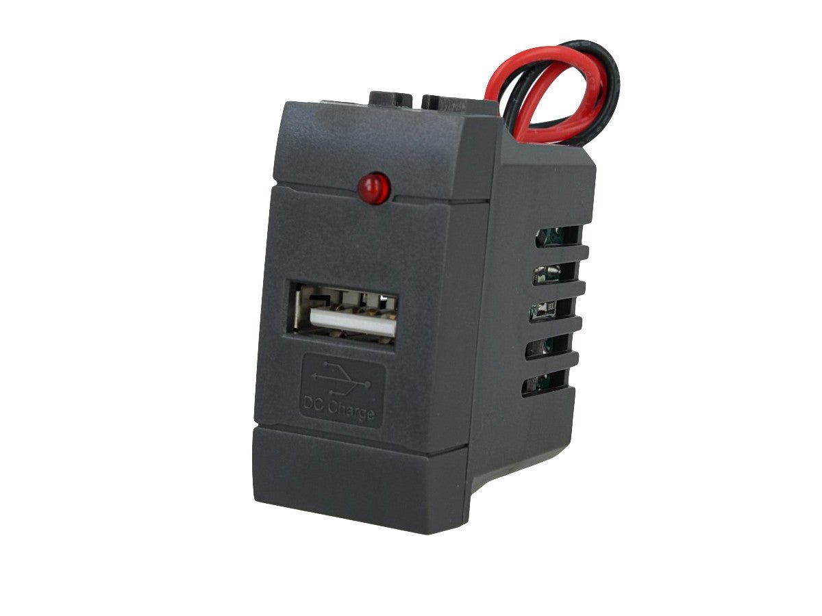 Modulo caricatore singolo USB Type-A compatibile con BTicino Living Light e Living International