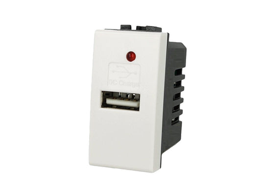 Modulo caricatore singolo USB Type-A compatibile con BTicino Living Light e Living International