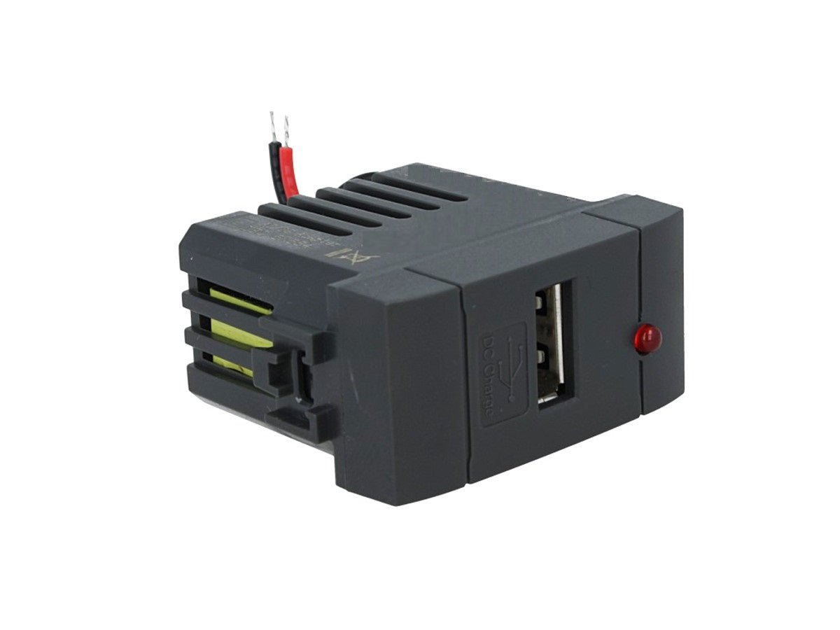 Modulo caricatore singolo USB Type-A compatibile con BTicino Living Light e Living International