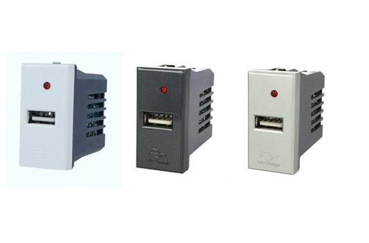 Modulo caricatore USB singolo compatibile con BTicino Axolute - Modulo da incasso