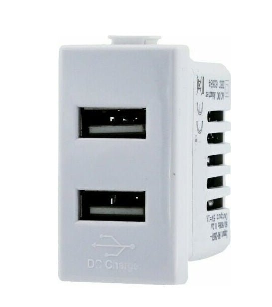 Modulo caricatore USB doppio 5V 2,1A compatibile con BTicino Matix - Modulo da incasso