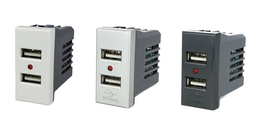 Modulo caricatore USB doppio compatibile con BTicino Axolute - Modulo da incasso