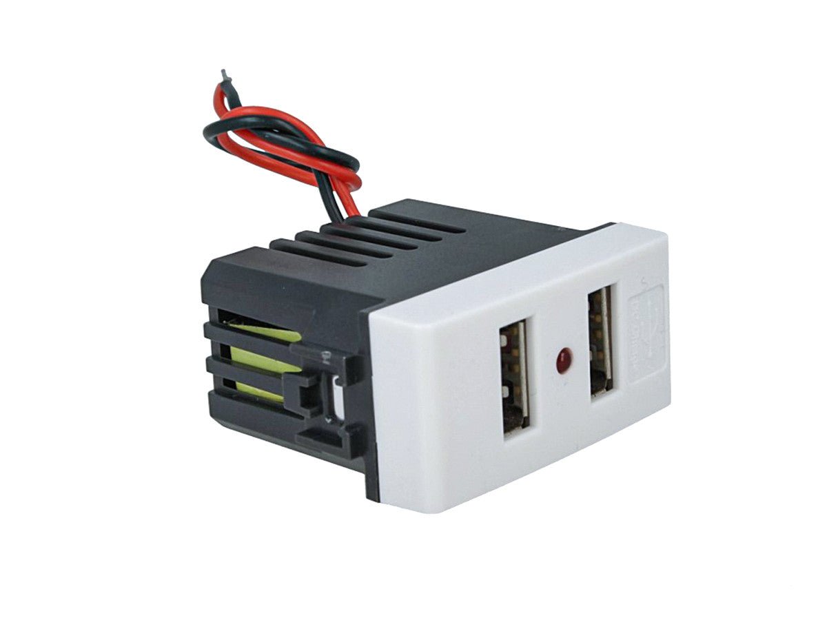 Modulo caricatore doppio USB Type-A compatibile con BTicino Living Light e Living International