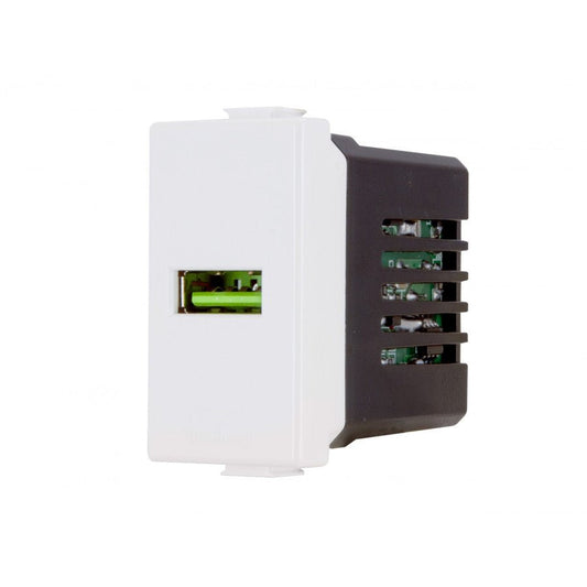 Modulo caricatore USB singolo 5V 2,1A compatibile con BTicino Matix - Modulo da incasso