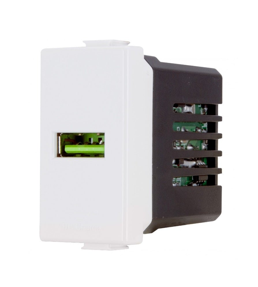 Modulo caricatore USB singolo 5V 2,1A compatibile con BTicino Matix - Modulo da incasso