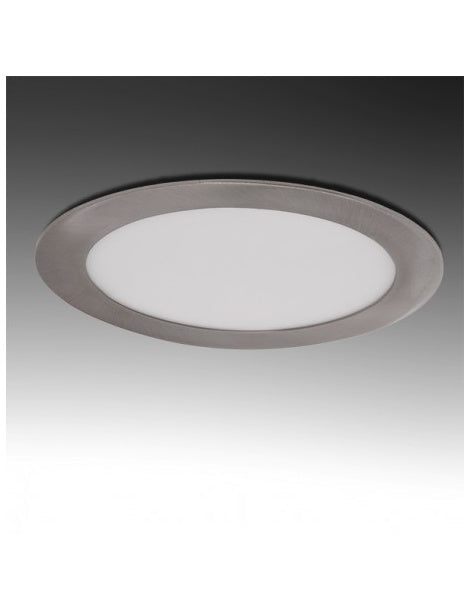 Pannello LED rotondo da incasso con cornice silver - per cartongesso e controsoffitto